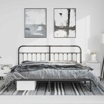 vidaXL Cadre de lit métal sans matelas avec tête de lit noir 193x203cm