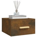 vidaXL Tables de chevet murales 2 Pièces chêne fumé 35x35x20 cm