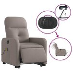 vidaXL Fauteuil inclinable de massage électrique Taupe Tissu