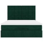 vidaXL Cadre de lit ottoman avec matelas vert foncé 140x200 cm velours