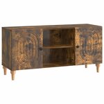 vidaXL Meuble TV Chêne fumé 102 x 34 5 x 50 cm Bois d'ingénierie