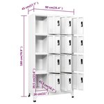 vidaXL Armoire à casiers Blanc 90x45x180 cm Acier