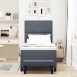 vidaXL Lit avec Sommier  Matelas & Banc Gris Foncé 80x200 cm Velours