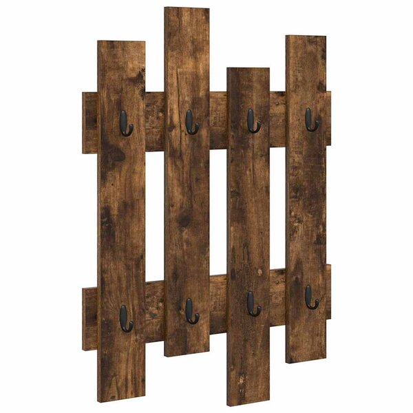 vidaXL Porte-manteau mural Chêne fumé 60 x 3 x 82 cm Bois d'ingénierie