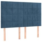 vidaXL Sommier à lattes de lit et matelas Bleu foncé 140x200cm Velours