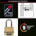Cadenas haute sécurité M175EURDLF - Combinaison - Zinc - Anse L - Extérieur