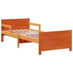 vidaXL Cadre de lit avec matelas Marron 80 x 200 cm Bois de pin massif