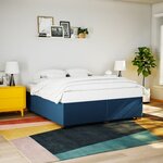 vidaXL Sommier à lattes de lit avec matelas Bleu 200x200 cm Tissu