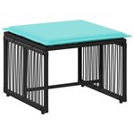 vidaXL Ensemble de meubles d'extérieur 11 Pièces Noir et turquoise