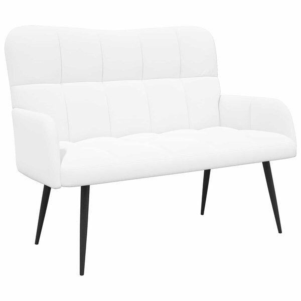 vidaXL Sofa 2 places Blanc 115 x 61 x 87 cm Tissu