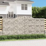 vidaXL Paniers à gabions arqués 2 Pièces 400x50x180/200 cm Fer galvanisé