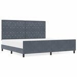 vidaXL Cadre de lit avec tête de lit Gris foncé 200 x 200 cm Velours