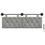 vidaXL Tête de lit suspendue Gris clair Velours