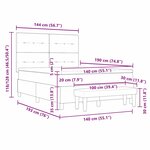 vidaXL Lit à ressorts avec matelas Bleu foncé 140 x 190 cm Velours