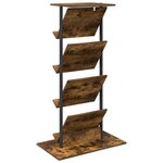 vidaXL Étagère à magazines avec étagère Chêne fumé 68 x 40 x 123 5 cm