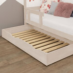 Tiroir de lit 80 x 180 avec sommier BUDDY - beige
