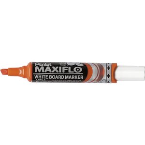 Marqueur tableaux blancs maxiflo  pointe biseautée large  orange x 12 pentel