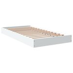 vidaXL Cadre de lit blanc 100x200 cm bois d'ingénierie