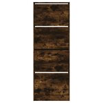 vidaXL Armoire à chaussures chêne fumé 60x21x163 5 cm bois ingénierie