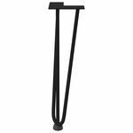 vidaXL Pieds en épingle à cheveux pour table basse 4 pièces Noir 42 cm Acier massif