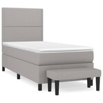 vidaXL Sommier à lattes de lit avec matelas Gris clair 100x200cm Tissu