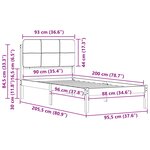 vidaXL Cadre de lit avec tête de lit rembourrée Noir 90 x 200 cm