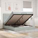 VidaXL Cadre de lit ottoman et matelas gris clair 160x200cm velours