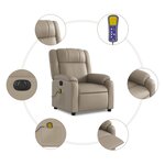 vidaXL Fauteuil de massage inclinable électrique cappuccino similicuir