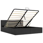 vidaXL Cadre de lit à stockage hydraulique Gris foncé Tissu 160x200 cm
