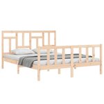 vidaXL Cadre de lit avec tête de lit 160x200 cm bois massif