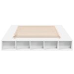 vidaXL Cadre de lit blanc 140x200 cm bois d'ingénierie