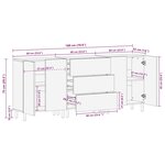 vidaXL Buffets en bois massif d'acacia 3 pièces  60x33x75 cm