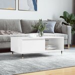 vidaXL Table basse Blanc brillant 90x50x36 5 cm Bois d'ingénierie
