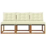 vidaXL 3 Pièce Canapé du milieu extérieur