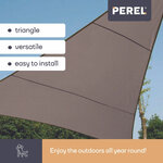 Perel Voile d'ombrage triangulaire 3 6 m Couleur taupe GSS3360TA