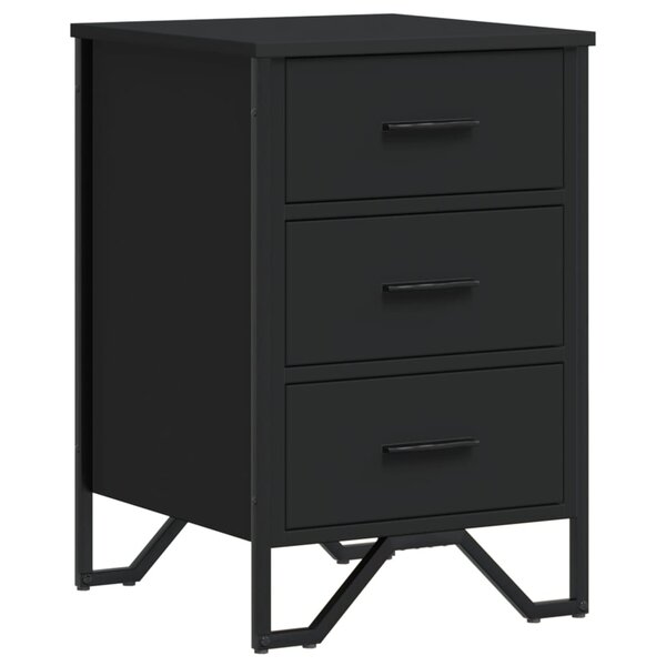 vidaXL Table de chevet noir 40x41x60 cm bois d’ingénierie