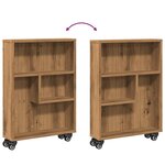 vidaXL Chariot de rangement étroit chêne artisanal bois d'ingénierie