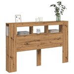 vidaXL Tête de lit à LED chêne artisanal 160x18 5x103 5 cm