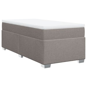 vidaXL Sommier à lattes de lit avec matelas Taupe 100x200 cm Tissu