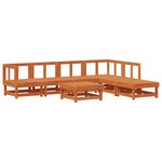 vidaXL Ensemble de salon de jardin 7 Pièces Brun cire Bois de pin massif