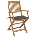 vidaXL Chaises pliables de jardin lot de 8 avec coussins Bois d'acacia