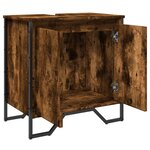 vidaXL Armoire lavabo de salle de bain chêne fumé 60x35x60 cm