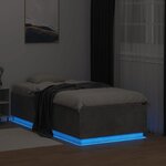 vidaXL Cadre de lit avec LED sans matelas gris béton 75x190 cm