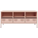 vidaXL Meuble TV rose 101 5x39x43 5 cm acier laminé à froid
