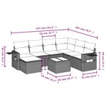 vidaXL Salon de jardin avec coussins 8 Pièces beige résine tressée