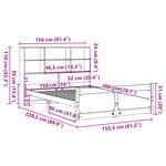 vidaXL Lit bibliothèque sans matelas 150x200 cm bois massif de pin