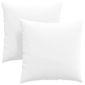 vidaXL Coussins de canapé 2 Pièces Blanc 80 x 80 cm tissu