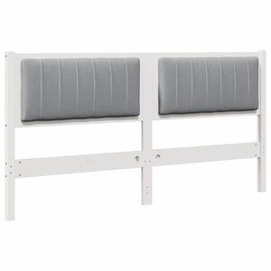 vidaXL Tête de lit capitonnée avec tête de lit Blanc 150 cm Pin massif