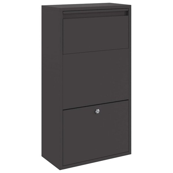 vidaXL Boîte de dépôt de colis avec porte Noir 44 x 22 x 82 cm Acier