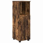 vidaXL Cabinet de salle de bain avec porte Chêne fumé 30 x 35 x 95 cm